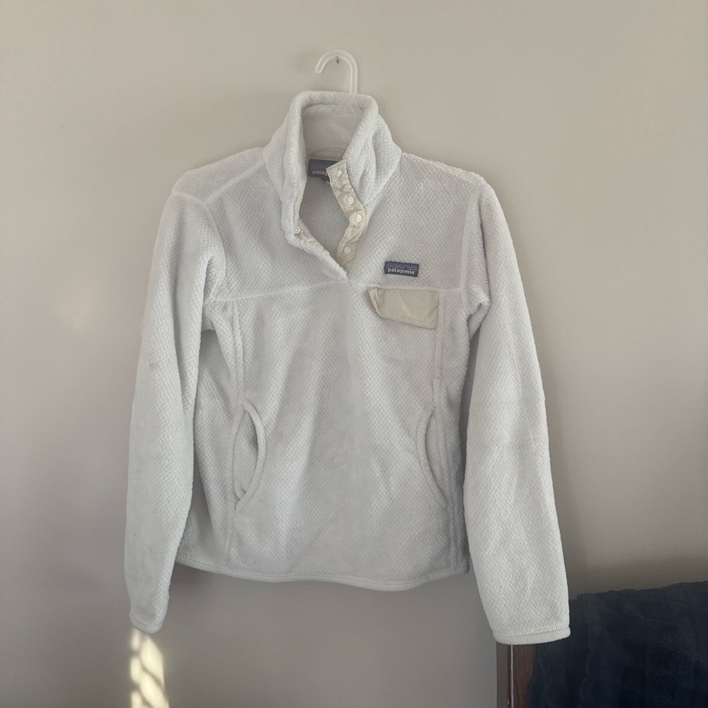 Patagonia White Snap-Front Fleece Pullover